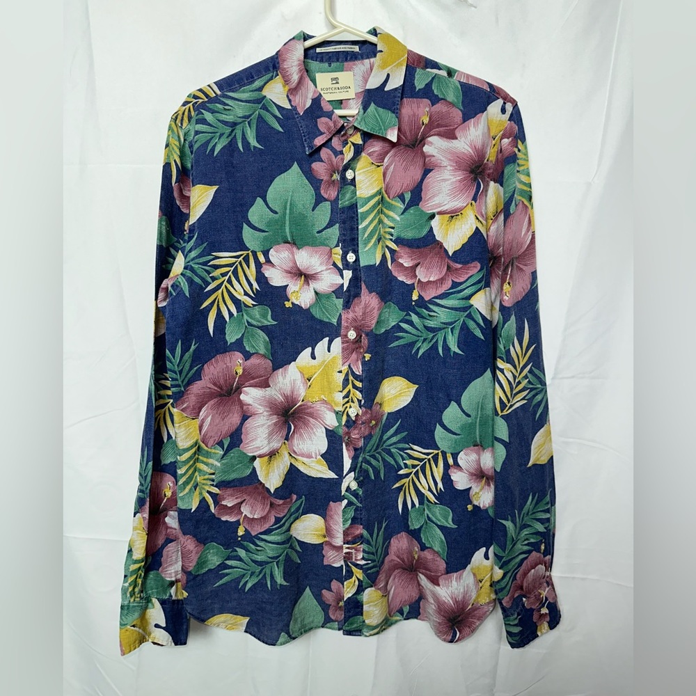 Scotch & Soda linen shirt floral pattern